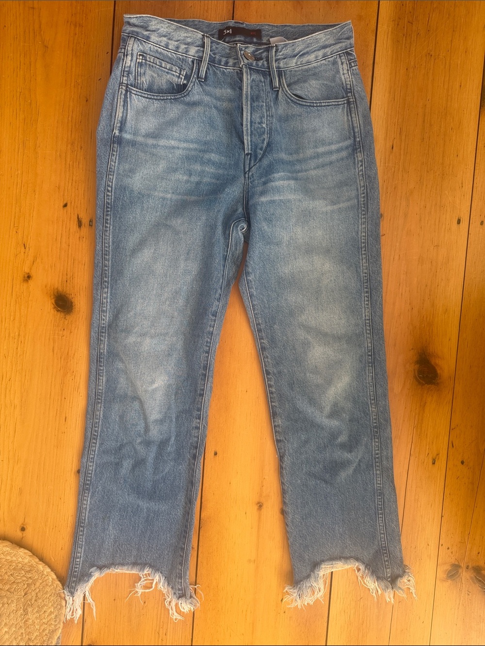 Light Blue 3x1 size 26 boyfriend Denim Raw Hem, crop